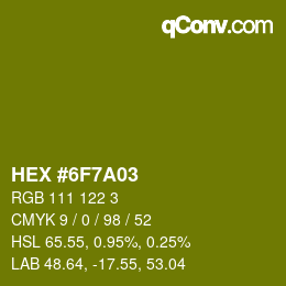 Color code: HEX #6F7A03 | qconv.com