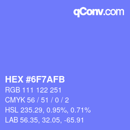 カラーコード: HEX #6F7AFB | qconv.com
