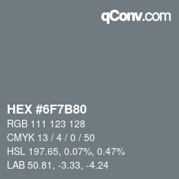 Color code: HEX #6F7B80 | qconv.com