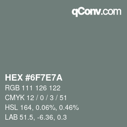 Color code: HEX #6F7E7A | qconv.com