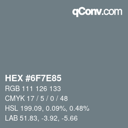 Color code: HEX #6F7E85 | qconv.com