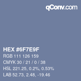 Color code: HEX #6F7E9F | qconv.com