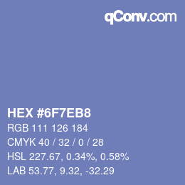 Color code: HEX #6F7EB8 | qconv.com