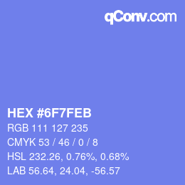 Color code: HEX #6F7FEB | qconv.com