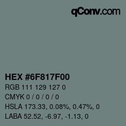 Color code: HEX #6F817F00 | qconv.com