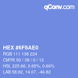 カラーコード: HEX #6F8AE0 | qconv.com