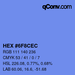 Color code: HEX #6F8CEC | qconv.com