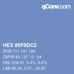 Color code: HEX #6F8DC2 | qconv.com