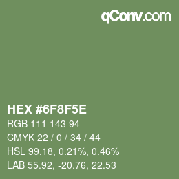 Color code: HEX #6F8F5E | qconv.com