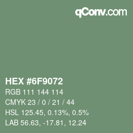 Color code: HEX #6F9072 | qconv.com
