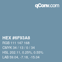 Color code: HEX #6F93A8 | qconv.com