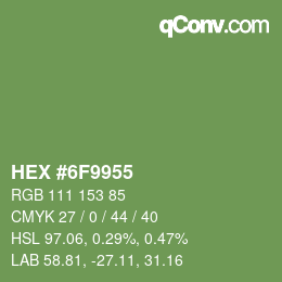 カラーコード: HEX #6F9955 | qconv.com