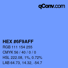 Color code: HEX #6F9AFF | qconv.com