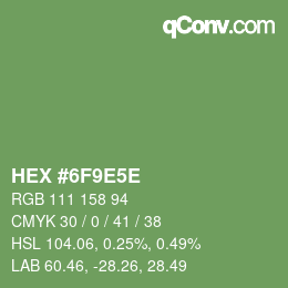 Color code: HEX #6F9E5E | qconv.com