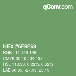 Color code: HEX #6F9F69 | qconv.com