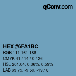 Color code: HEX #6FA1BC | qconv.com