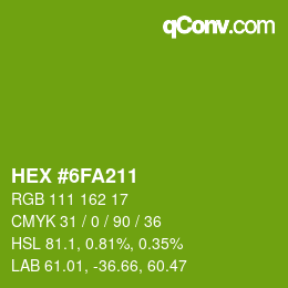 颜色代码: HEX #6FA211 | qconv.com