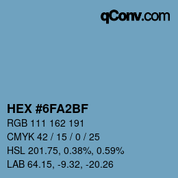 Código de color: HEX #6FA2BF | qconv.com