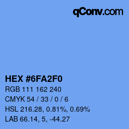 Color code: HEX #6FA2F0 | qconv.com