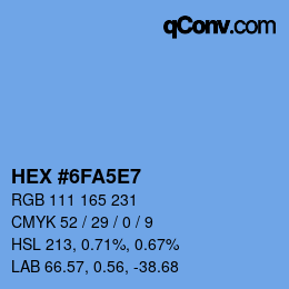 Color code: HEX #6FA5E7 | qconv.com