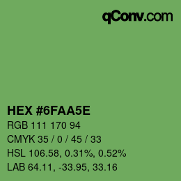 Código de color: HEX #6FAA5E | qconv.com