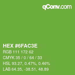 Color code: HEX #6FAC3E | qconv.com