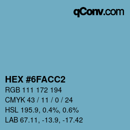 Color code: HEX #6FACC2 | qconv.com