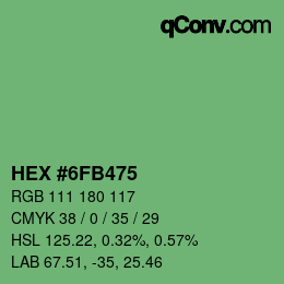 Color code: HEX #6FB475 | qconv.com