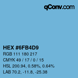 Color code: HEX #6FB4D9 | qconv.com