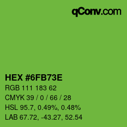 Farbcode: HEX #6FB73E | qconv.com