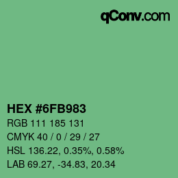 Color code: HEX #6FB983 | qconv.com