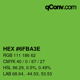 カラーコード: HEX #6FBA3E | qconv.com