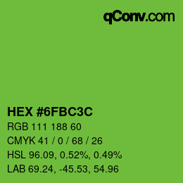 Color code: HEX #6FBC3C | qconv.com