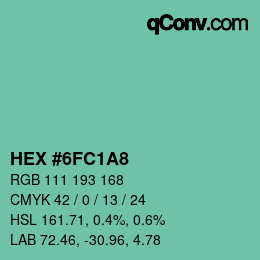 Color code: HEX #6FC1A8 | qconv.com