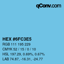 Color code: HEX #6FC3E5 | qconv.com