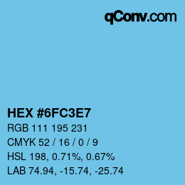 Color code: HEX #6FC3E7 | qconv.com