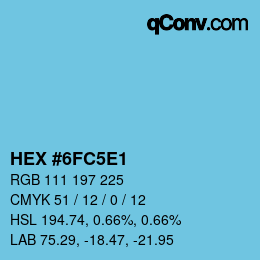 Color code: HEX #6FC5E1 | qconv.com
