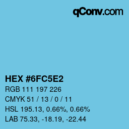 Color code: HEX #6FC5E2 | qconv.com