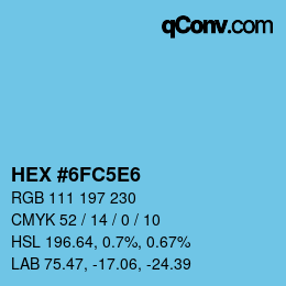 Color code: HEX #6FC5E6 | qconv.com