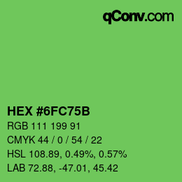 Color code: HEX #6FC75B | qconv.com