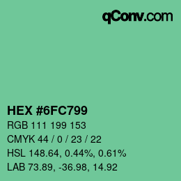 Color code: HEX #6FC799 | qconv.com
