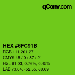 Color code: HEX #6FC91B | qconv.com