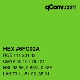 Código de color: HEX #6FC92A | qconv.com