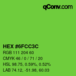 Color code: HEX #6FCC3C | qconv.com