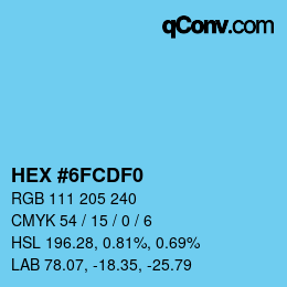 Color code: HEX #6FCDF0 | qconv.com