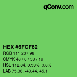 Color code: HEX #6FCF62 | qconv.com