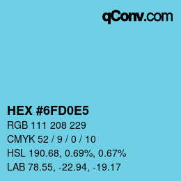 Color code: HEX #6FD0E5 | qconv.com