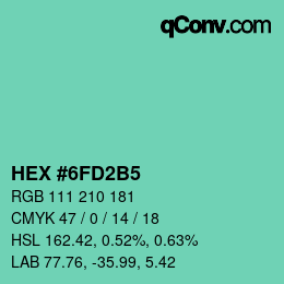 Color code: HEX #6FD2B5 | qconv.com
