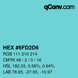 Color code: HEX #6FD2D6 | qconv.com
