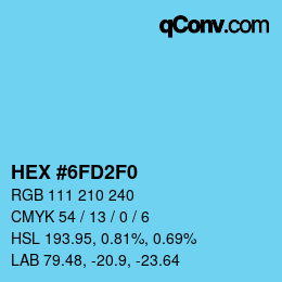 Color code: HEX #6FD2F0 | qconv.com